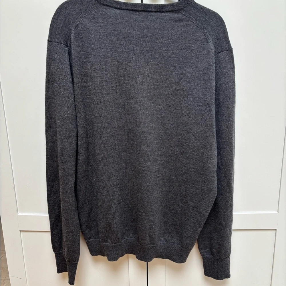 J. Crew Charcoal V-Neck Sweater Size XL Preppy Collegiate